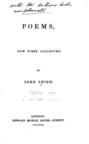 Cover for Poems, Now First Collected: Now First Collected