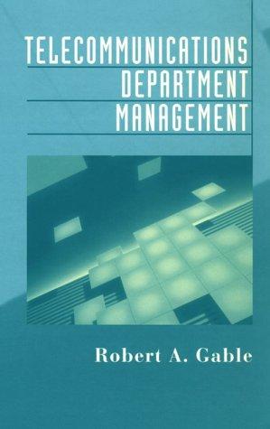 Cover for Telecommunications Department Management (Artech House Telecommunications Library)