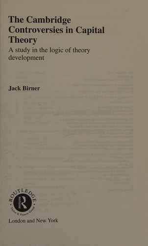 Cover for The Cambridge controversies in capital theory