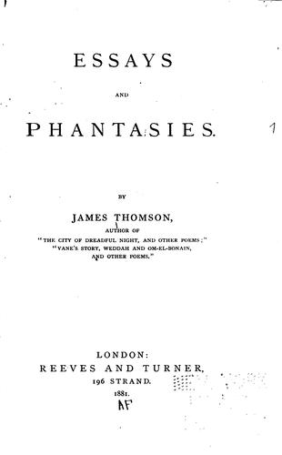 Cover for Essays and phantasies.