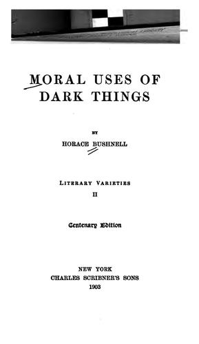 Cover for Moral uses of dark things