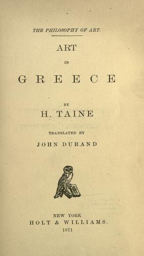 Cover for Art in Greece