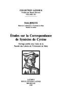 Cover for Etudes sur la correspondance de Synésios de Cyrène
