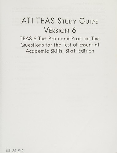Cover for ATI TEAS study guide version 6