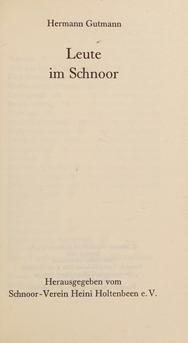 Cover for Leute im Schoor