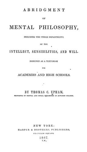 Cover for Abridgment of mental philosophy
