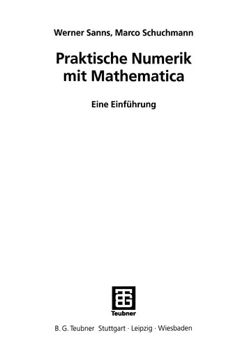 Cover for Praktische Numerik mit Mathematica