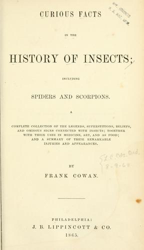 Cover for Curious facts in the history of insects