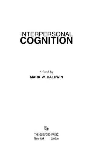 Cover for Interpersonal cognition