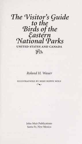 Cover for The visitor's guide to the birds of the eastern national parks, United States and Canada