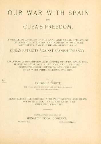 Cover for Our war with Spain for Cuba's freedom