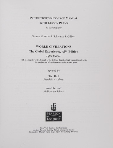 Cover for Instructor's Resource Manual With Lesson Plans to Accompany AP Edition (Pearson / Longman World Civi