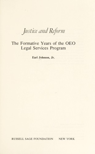 Cover for Justice and reform