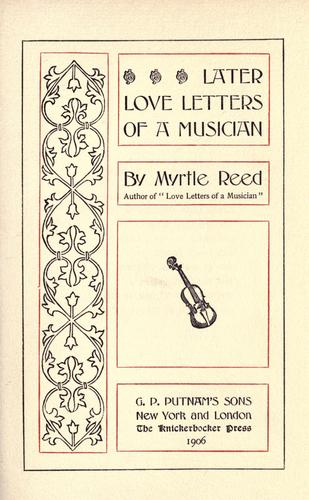 Cover for Later love letters of a musician.