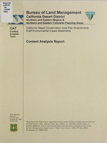 Cover for Content analysis report