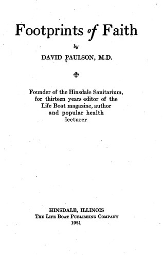 Cover for Footprints of faith