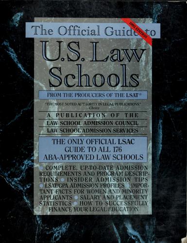 Cover for The Official guide to U.S. law schools