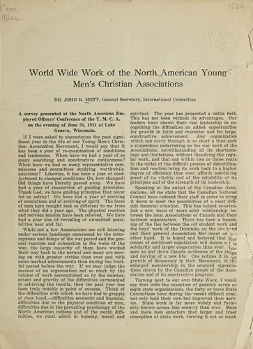 Cover for World wide work of the North American Young Men's Christian Association