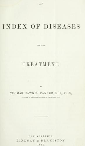 Cover for An index of diseases and their treatment