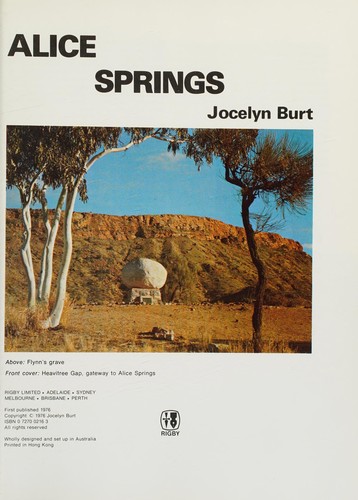 Cover for Alice Springs