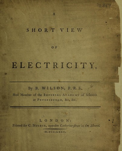 Cover for A short view of electricity