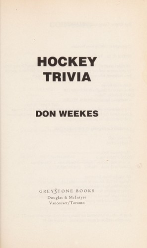 Cover for Hockey trivia