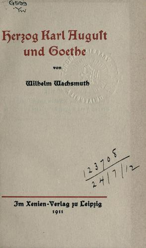 Cover for Herzog Karl August und Goethe.