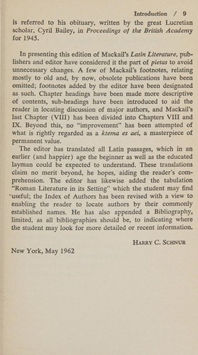 Cover for Latin literature.