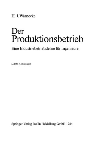Cover for Der Produktionsbetrieb