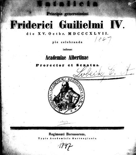 Cover for Dissertatio de syllabis duplicatis tertia : contin. [Sec.] 8 / Chr. Augustus Lobeck.