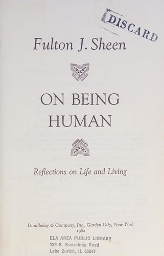 Cover for On being human