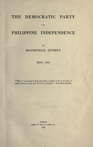 Cover for The Democratic Party and Philippine independence