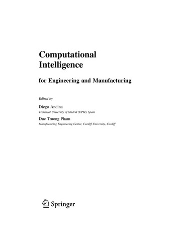 Cover for Computational intelligence for engineering and manufacturing