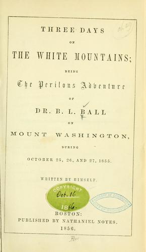 Cover for Three days on the White Mountains