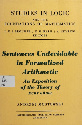 Cover for Sentences undecidable in formalized arithmetic