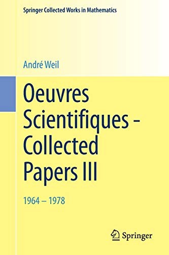 Cover for Oeuvres Scientifiques - Collected Papers III