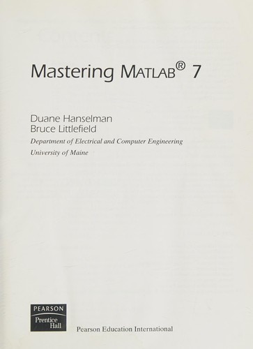 Cover for Mastering MATLAB 7