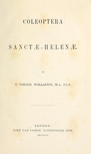 Cover for Coleoptera Sanctæ-Helenæ