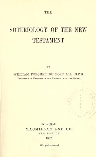 Cover for Soteriology of the New Testament.