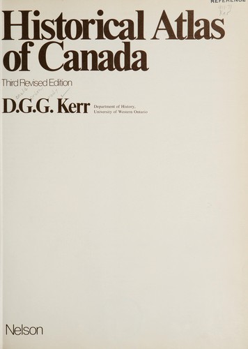 Cover for Historical atlas of Canada