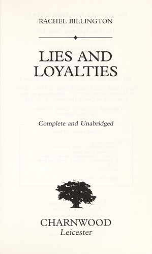 Cover for Lies and loyalties