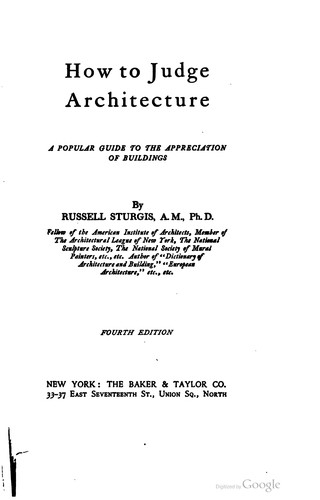 Cover for How to judge architecture