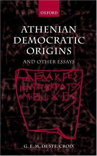Cover for Athenian Democratic Origins