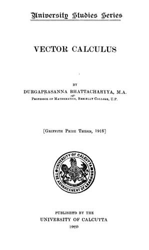Cover for Vector calculus