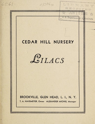 Cover for Lilacs