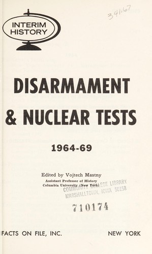 Cover for Disarmament & nuclear tests, 1964-69.