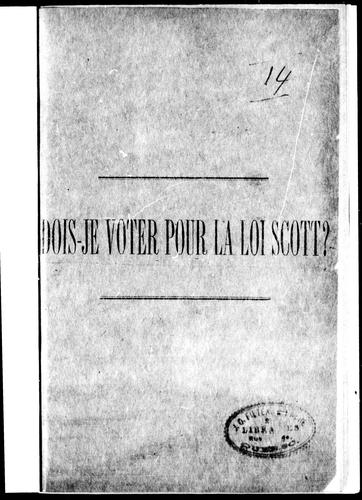 Cover for Dois-je voter pour la loi Scott?
