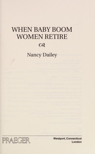 Cover for When baby boom women retire