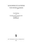 Cover for Ausgewählte Aufsätze von Peter Classen