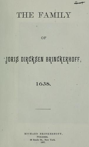 Cover for The family of Joris Dircksen Brinckerhoff, 1638